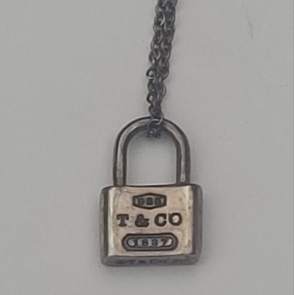 Tiffany & Co. Silver Padlock Pendant Necklace